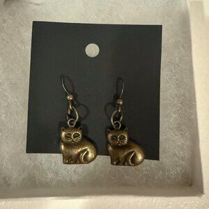 ♥3 for $15♥ Bronze Cat Dangle Earrings